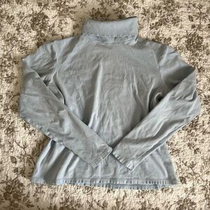 Light Blue Turtleneck Long Sleeve Top